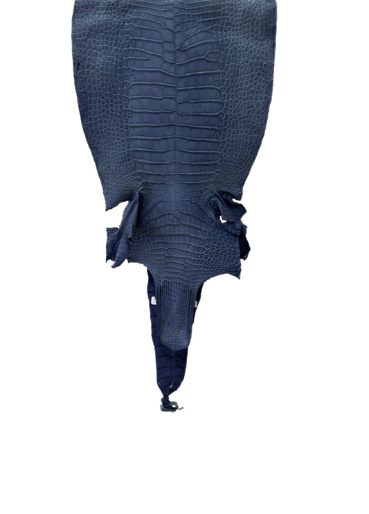 33 cm Grade 1/2 Indigo Matte Wild American Alligator Leather - Tag: LA16-0023603