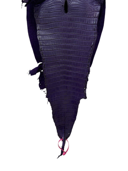 29 cm Grade 1/2 Violet Primavera Matte Farm-Raised American Alligator Leather - Tag: LA21-0308124