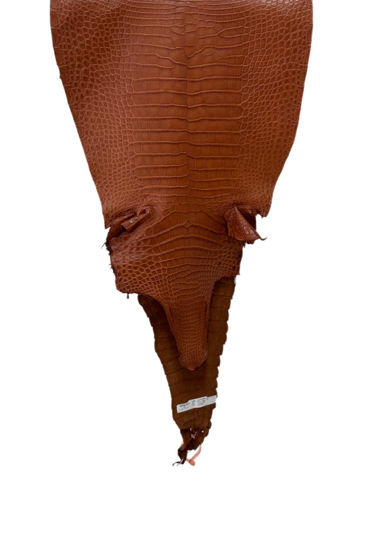 40 cm Grade 1/2 Cognac Matte Farm-Raised American Alligator Leather - Tag: LA18-0268287