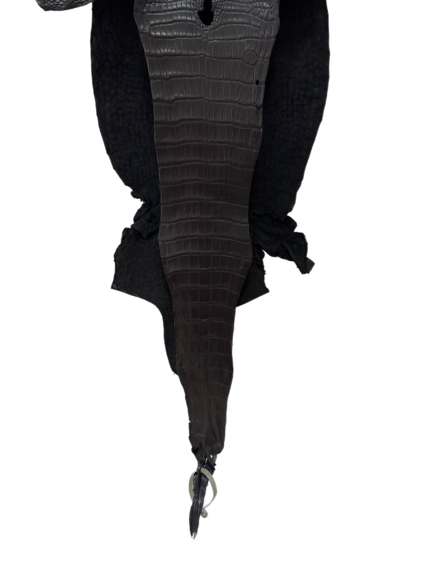 28 cm Grade 1/2 Black Matte Wild American Alligator Leather - Tag: LA17-0034821