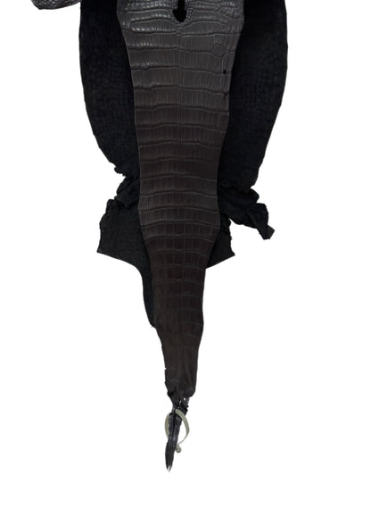 28 cm Grade 1/2 Black Matte Wild American Alligator Leather - Tag: LA17-0034821