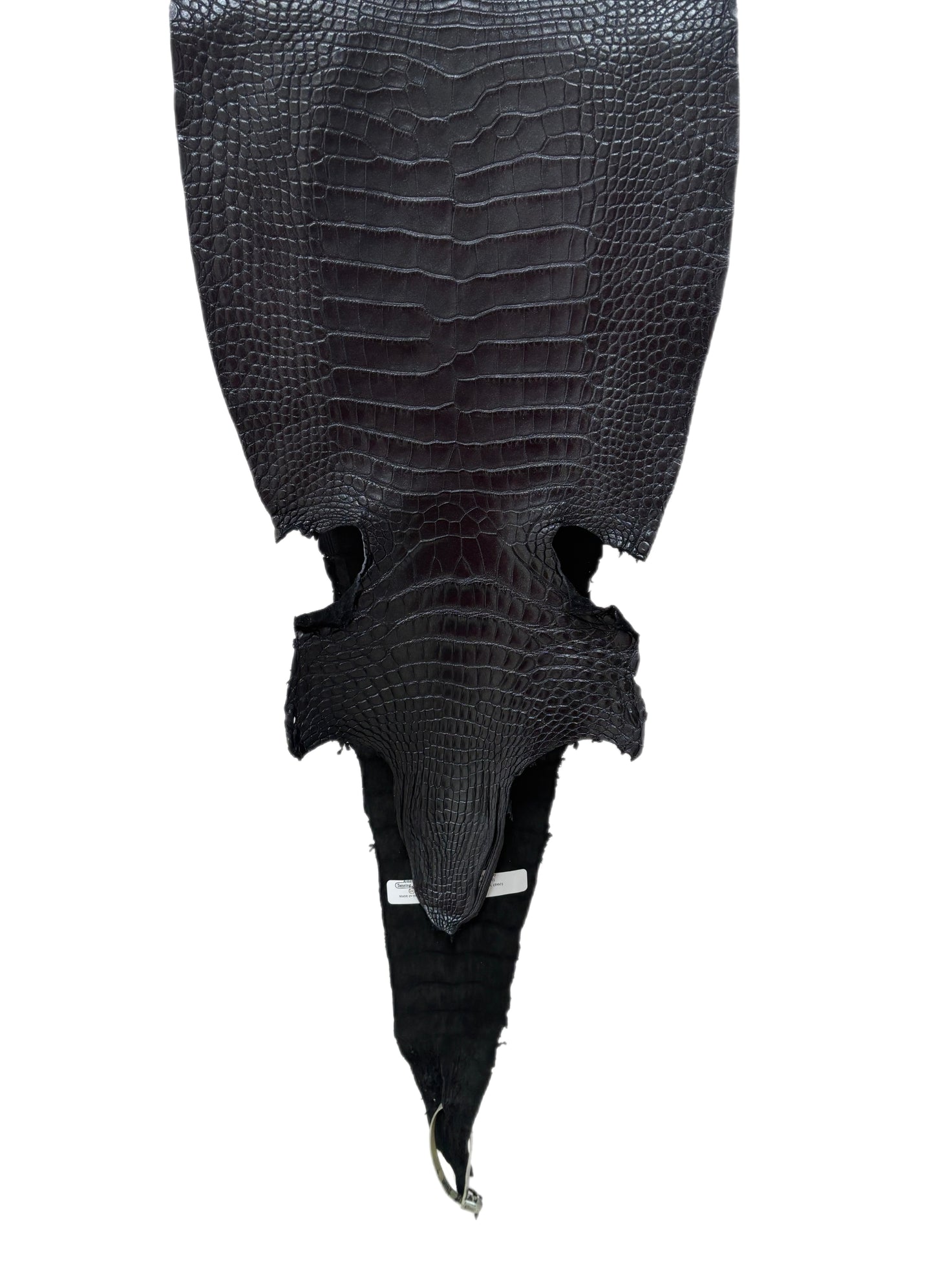 30 cm Grade 1/2 Metallic Black Shimmer Matte Farm-Raised American Alligator Leather - Tag: LA17-0274683