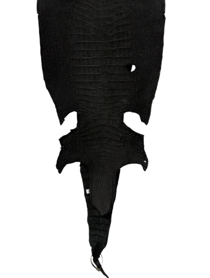37 cm Grade 3/4 Black Nubuck Wild American Alligator Leather - Tag: LA23-0015212