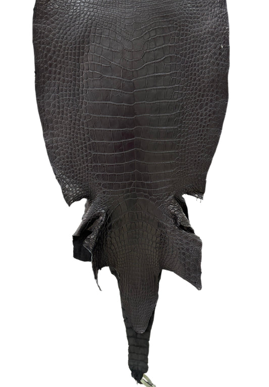 44 cm Grade 4/5 Black Matte Wild American Alligator Leather - Tag: LA23-0000400
