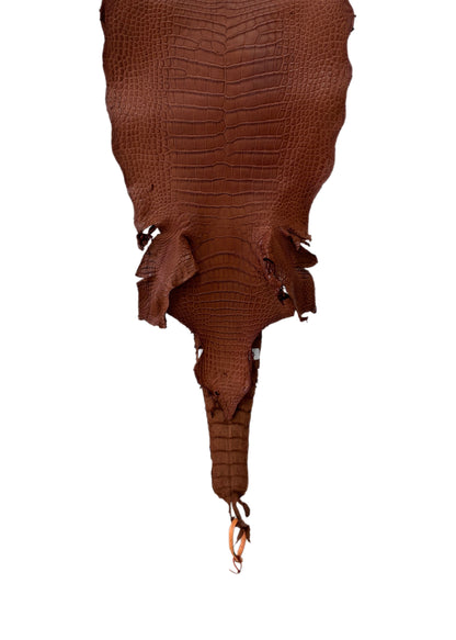 32 cm Grade 3/4 Rustic Cognac Matte Wild American Alligator Leather - Tag: LA18-0011928