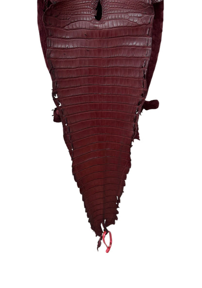 30 cm Grade 1/2 Bordeaux Matte Farm-Raised American Alligator Leather - Tag: FL21-0023970