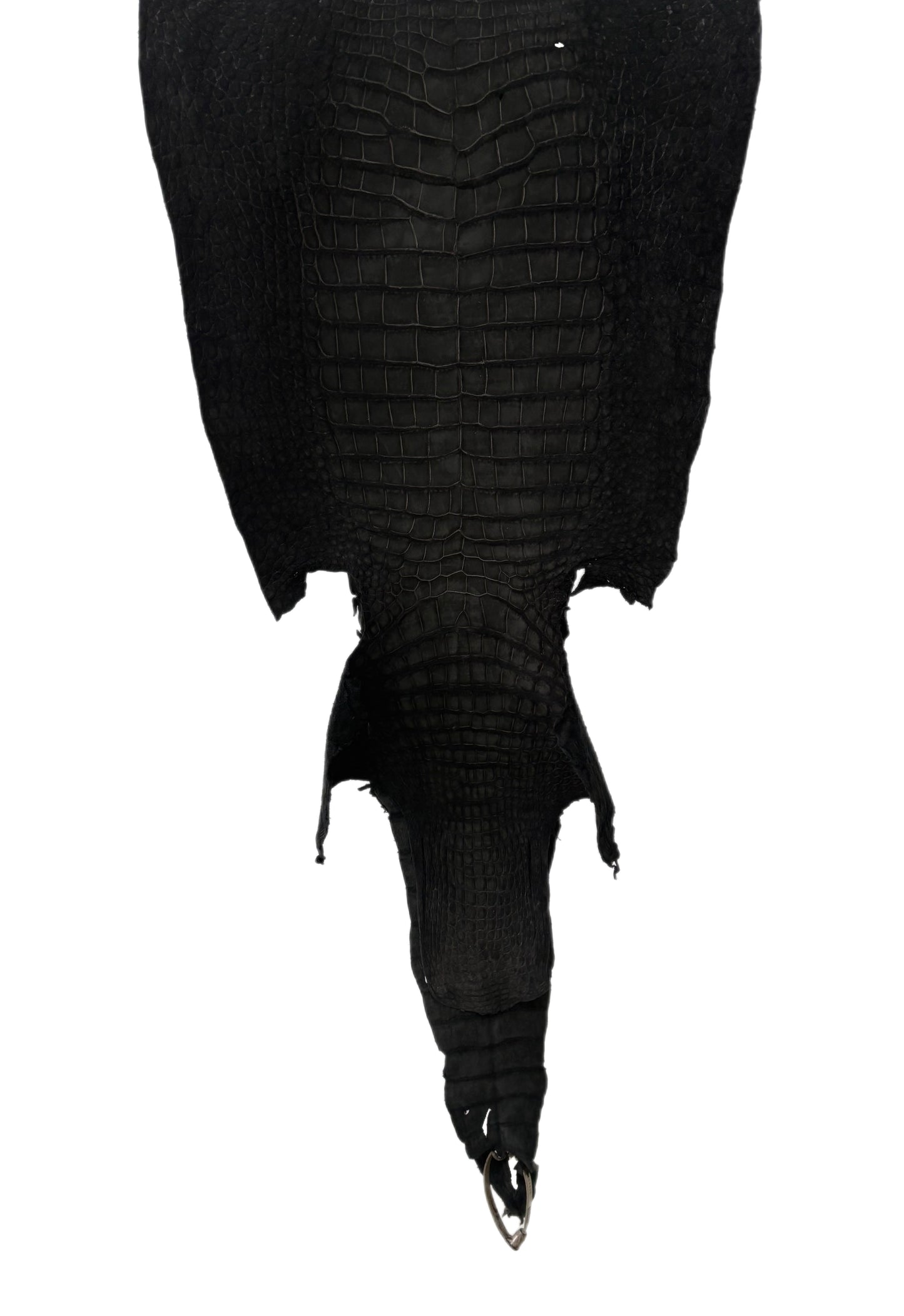38 cm Grade 4/5 Black Nubuck Wild American Alligator Leather - Tag: LA23-0004496