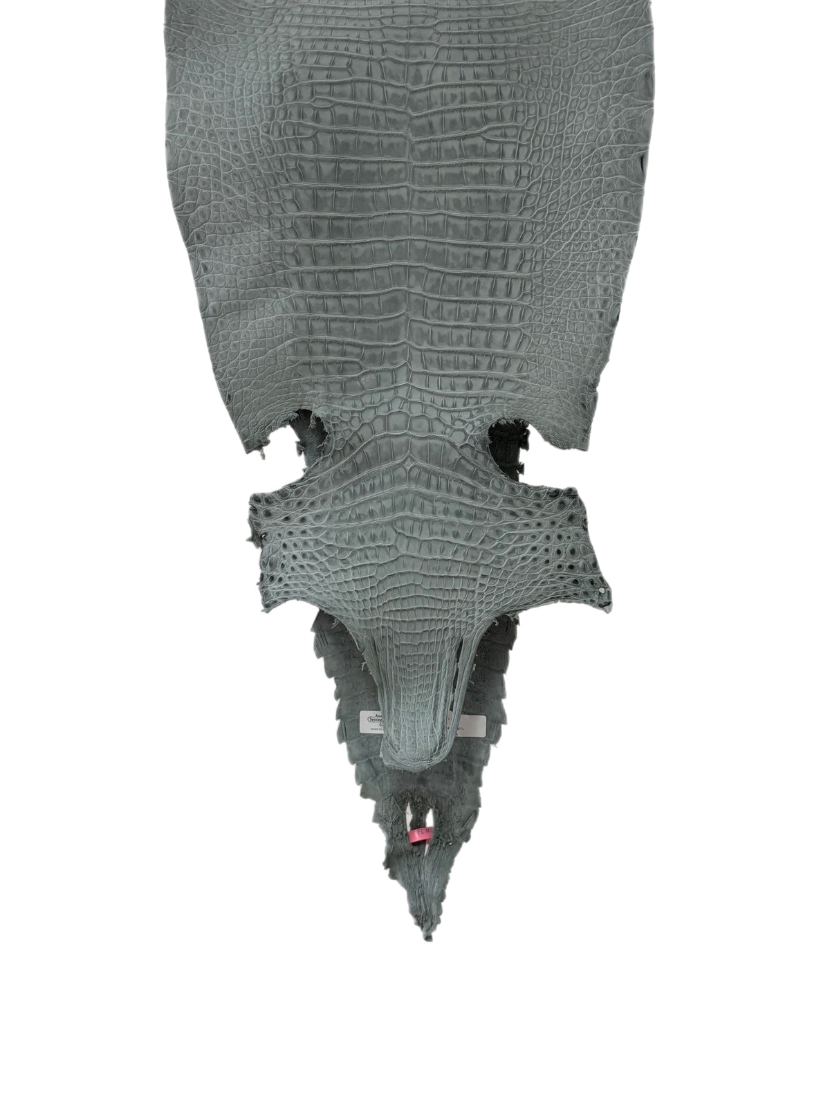 New Color and Finish! 29 cm Grade 1/2 Charcoal Grey Nubuck Farm-Raised American Alligator Leather - Tag: FL21-0024464