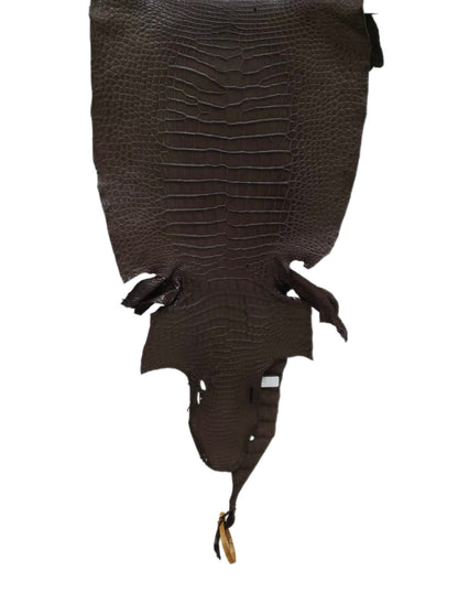 34 cm Grade 3/4 Kralle Brown Matte Wild American Alligator Leather - Tag: LA16-0037826