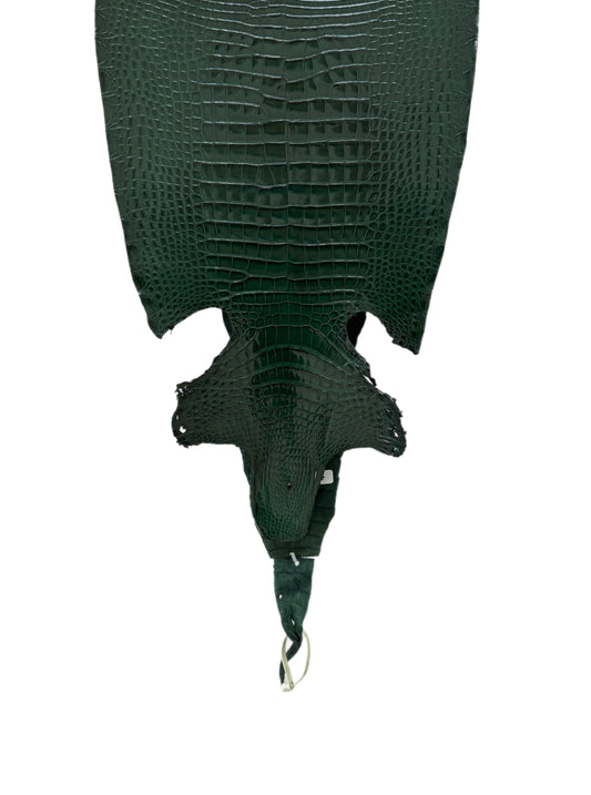 32 cm Grade 1/2 Forest Green Millennium Farm-Raised American Alligator Leather - Tag: FL17-0036513