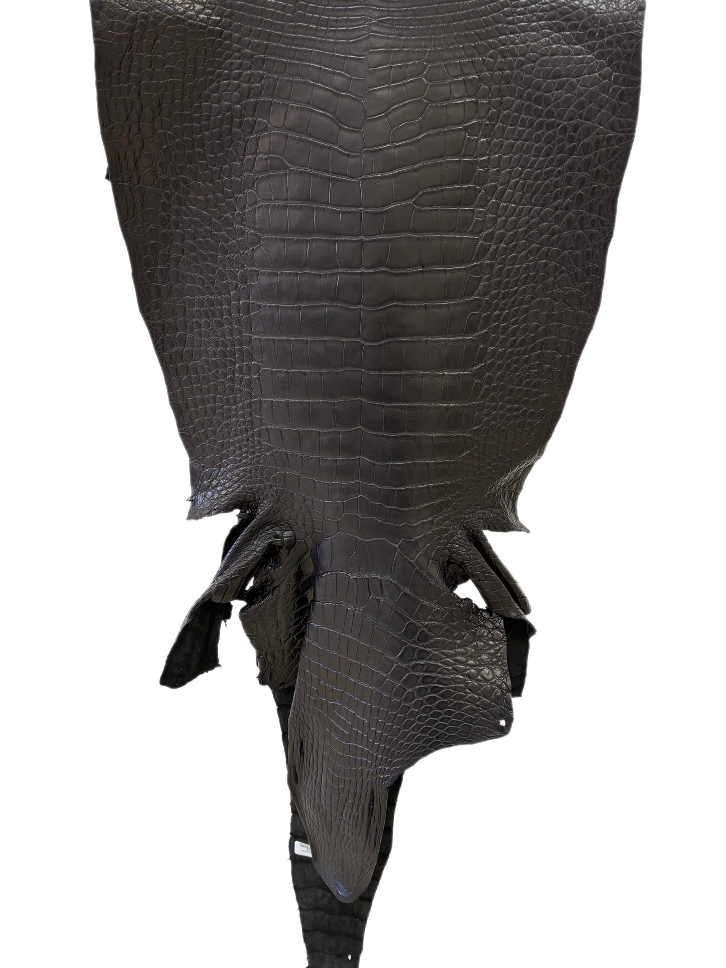 45 cm Grade 3/4 Black Matte Wild American Alligator Leather - Tag: LA23-0014977
