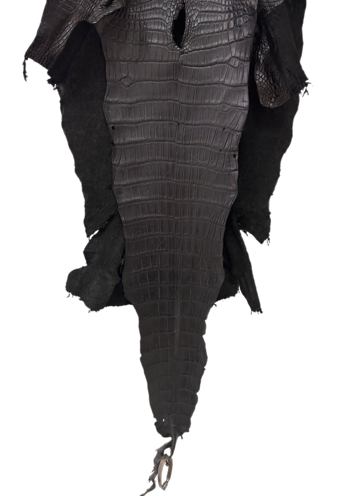 37 cm Grade 3/4 Black Matte Wild American Alligator Leather - Tag: LA23-0014524