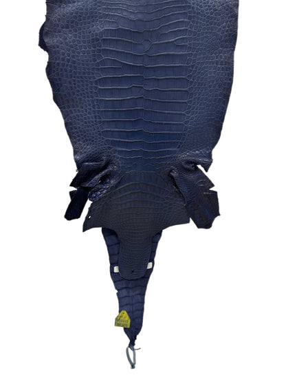 37 cm Grade 1/2 Navy Blue Desert Wild American Alligator Leather - Tag: LA17-0013239