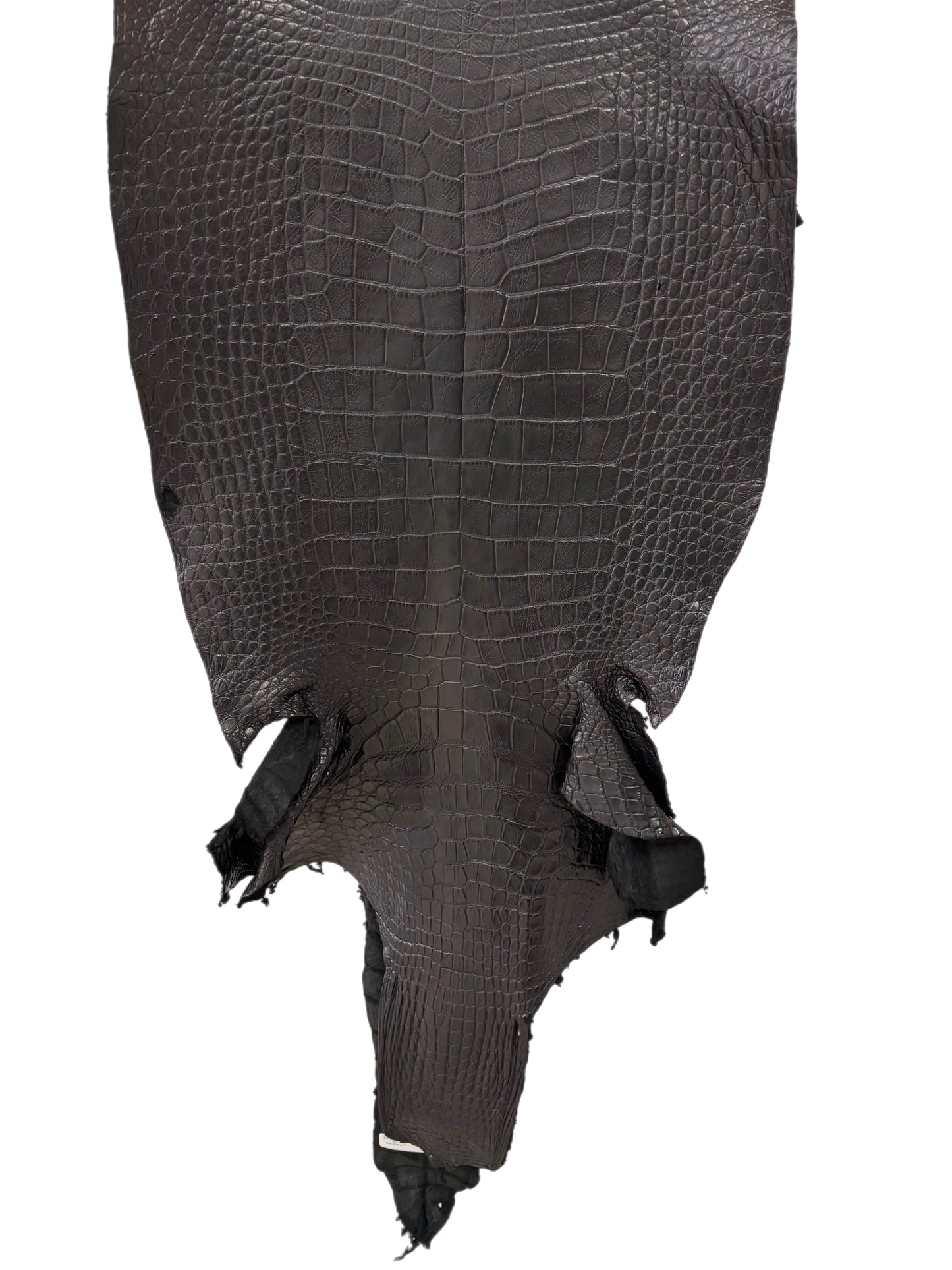 48 cm Grade 3/4 Black Matte Wild American Alligator Leather - Tag: LA23-0000522