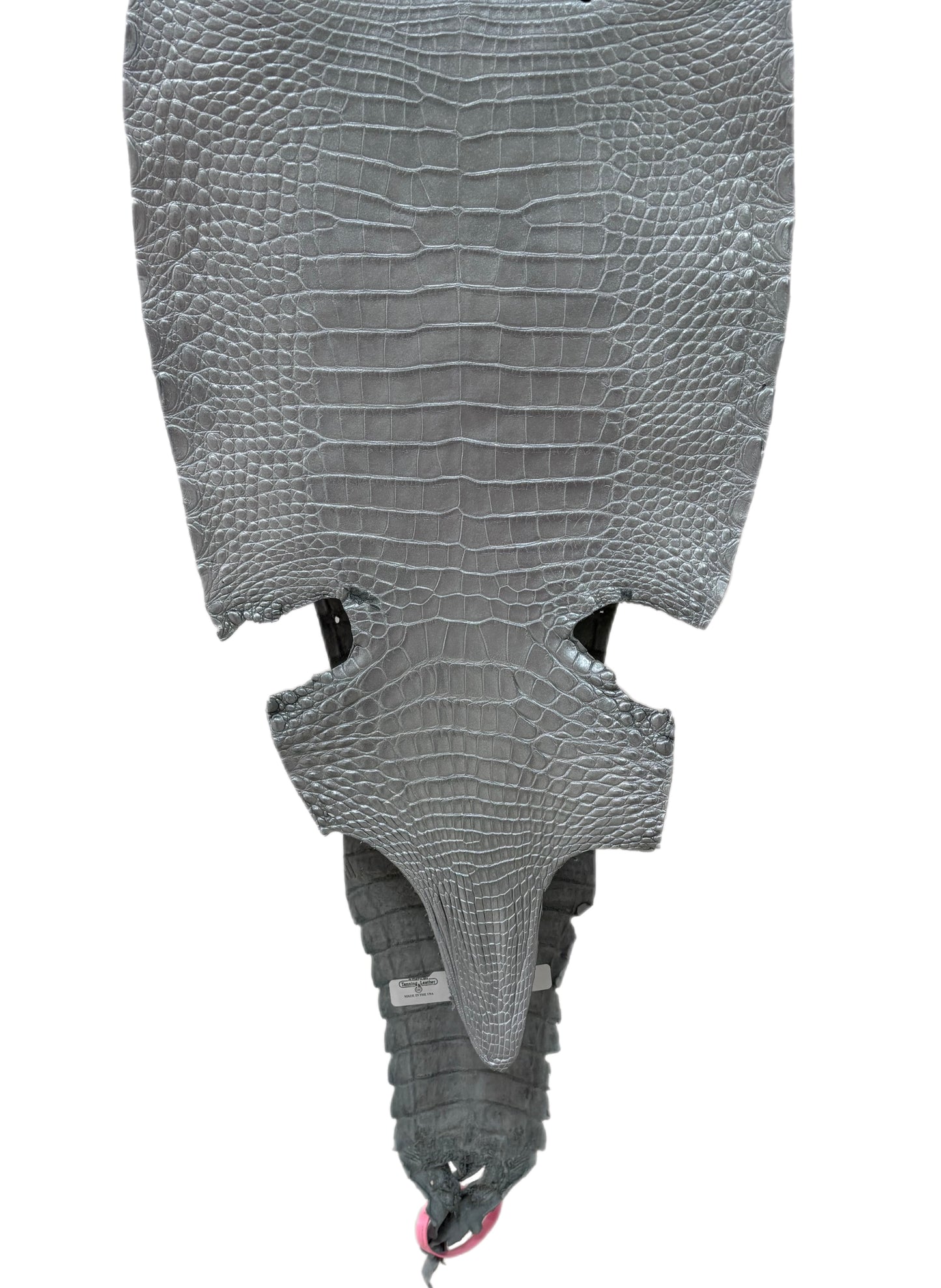 30 cm Grade 2/3 Silver Metallic Farm-Raised American Alligator Leather - Tag: FL21-0024031