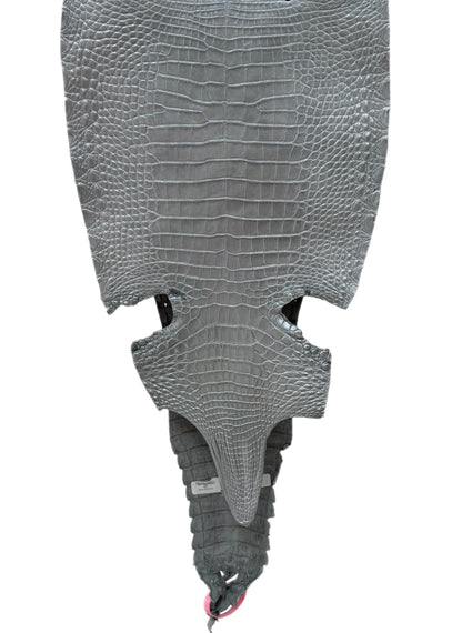 30 cm Grade 2/3 Silver Metallic Farm-Raised American Alligator Leather - Tag: FL21-0024031