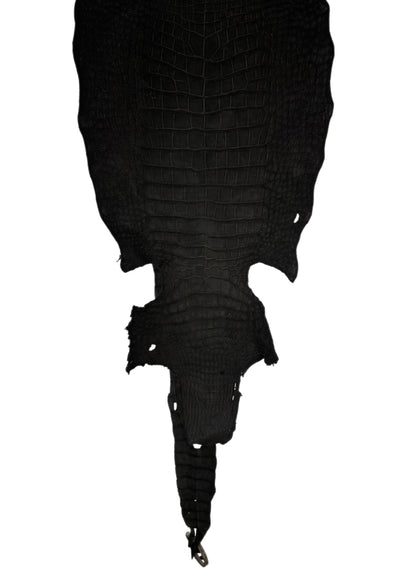 36 cm Grade 2/3 Black Nubuck Wild American Alligator Leather - Tag: LA23-0001295