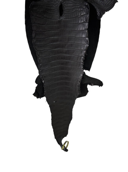 34 cm Grade 2/3 Black Matte Farm-Raised American Alligator Leather - Tag: LA25-0311098