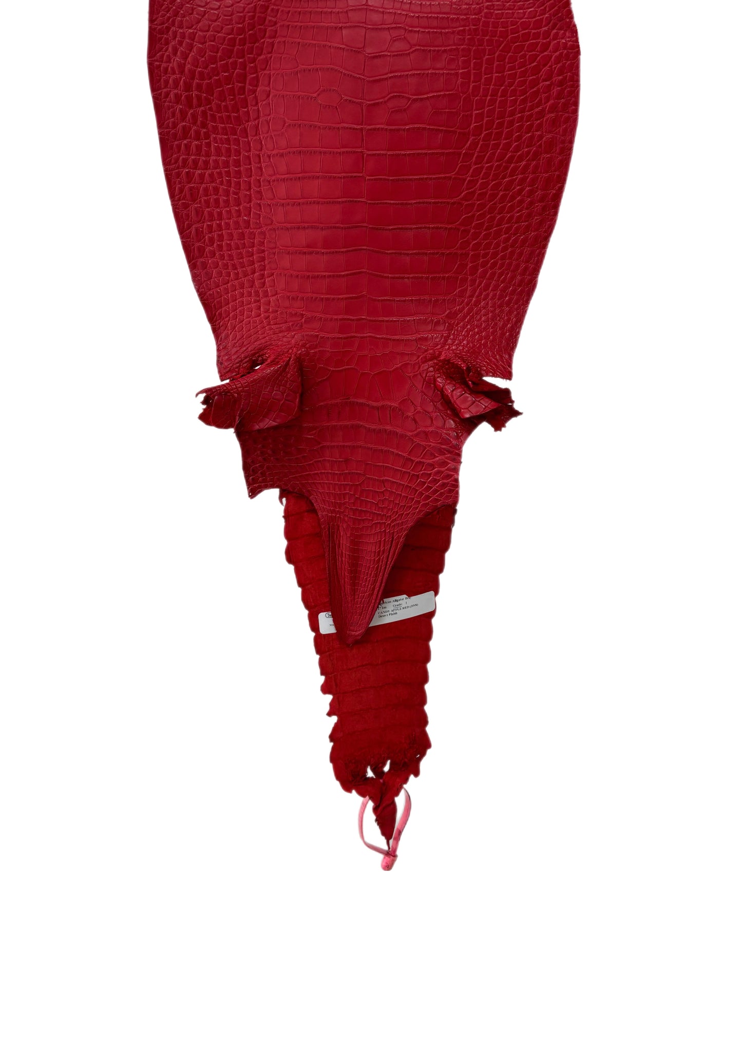27 cm Grade 1 Candy Apple Red Matte Farm-Raised American Alligator Leather - Tag: FL21-0024978