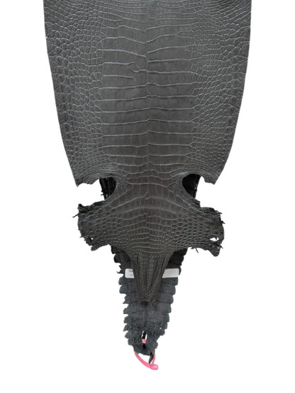 27 cm Grade 1 Gunmetal Matte Farm-Raised American Alligator Leather - Tag: FL21-0024994