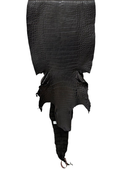 32 cm Grade 2/3 Black Matte Wild American Alligator Leather - Tag: FL24-0077657