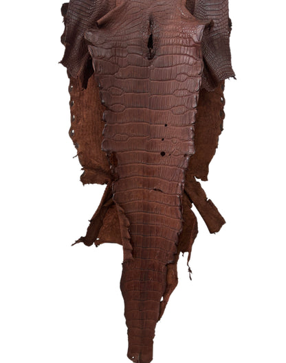37 cm Grade 4/5 Italian Gold Matte Wild American Alligator Leather - Tag: LA23-0014578