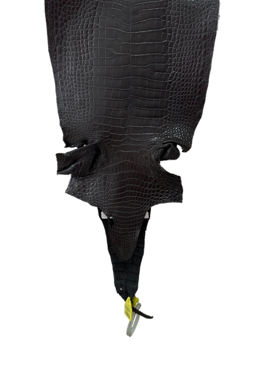 27 cm Grade 1/2 Black Matte Farm-Raised American Alligator Leather - Tag: FL15-0057353