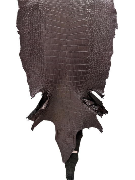 50 cm Grade 2/3 Black Matte Wild American Alligator Leather - Tag: LA23-0152780