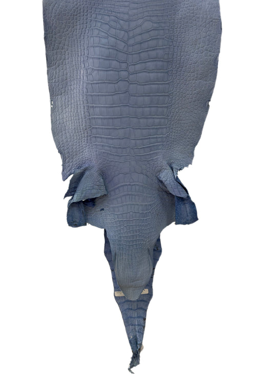 39 cm Grade 2/3 Carolina Blue Matte Wild American Alligator Leather - Tag: LA23-0030672