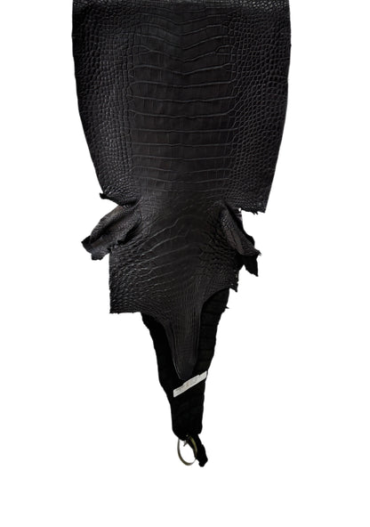 35 cm Grade 2/3 Black Matte Farm-Raised American Alligator Leather - Tag: LA25-0311373