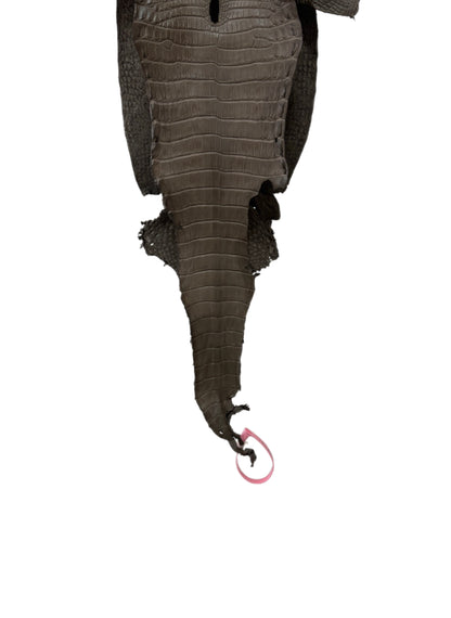 24 cm Grade 1/2 Etain Matte Farm-Raised American Alligator Leather - Tag: LA24-0228888