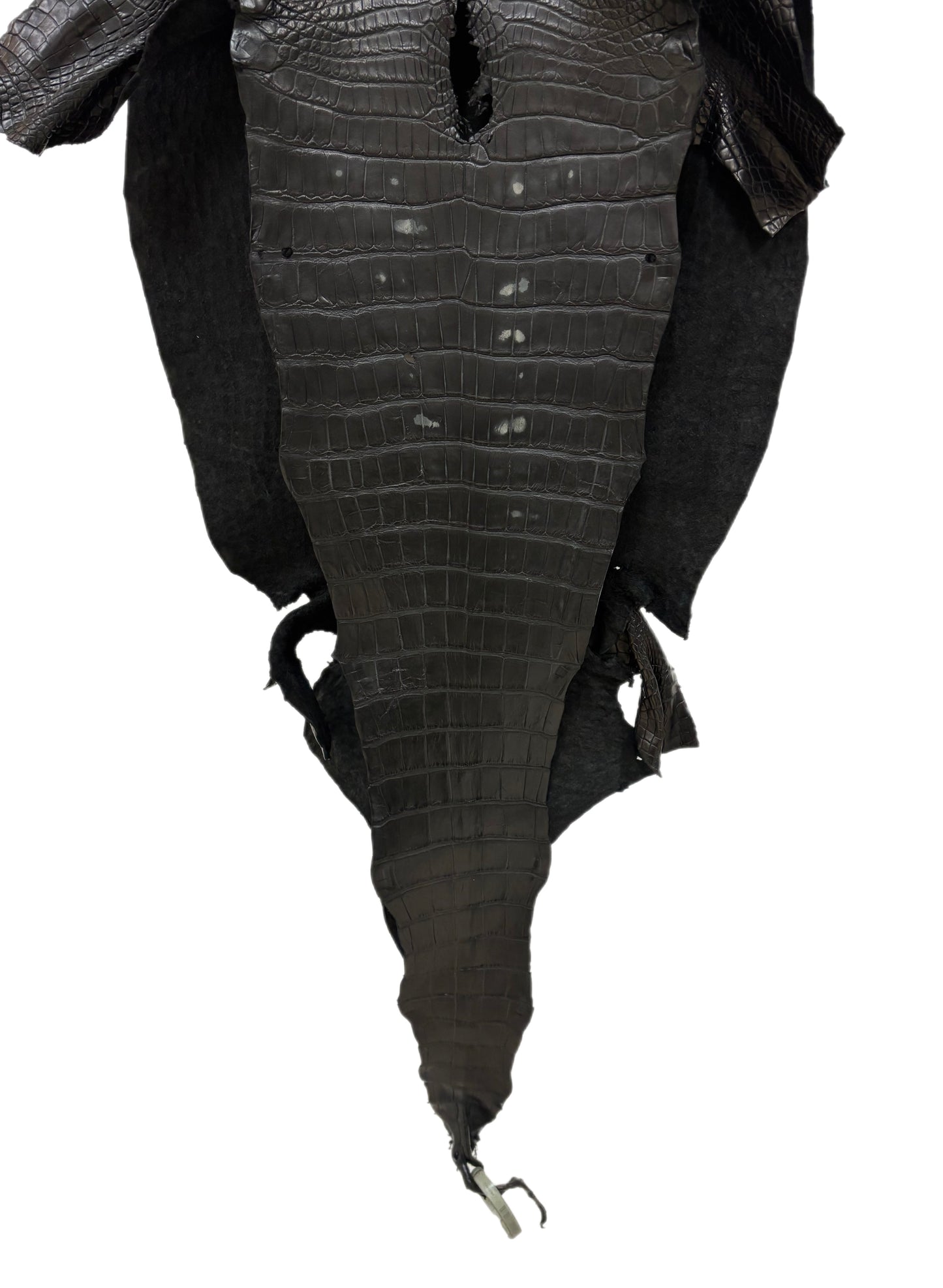43 cm Grade 3/4 Black Matte Wild American Alligator Leather - Tag: LA23-0003714