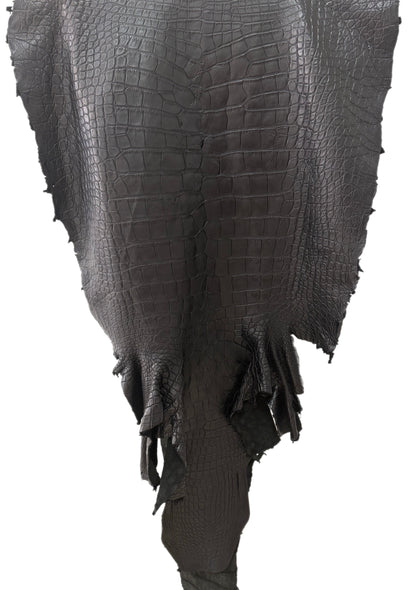 73 cm Grade 3/4 Black Matte Wild American Alligator Leather - Tag: LA24-0011353