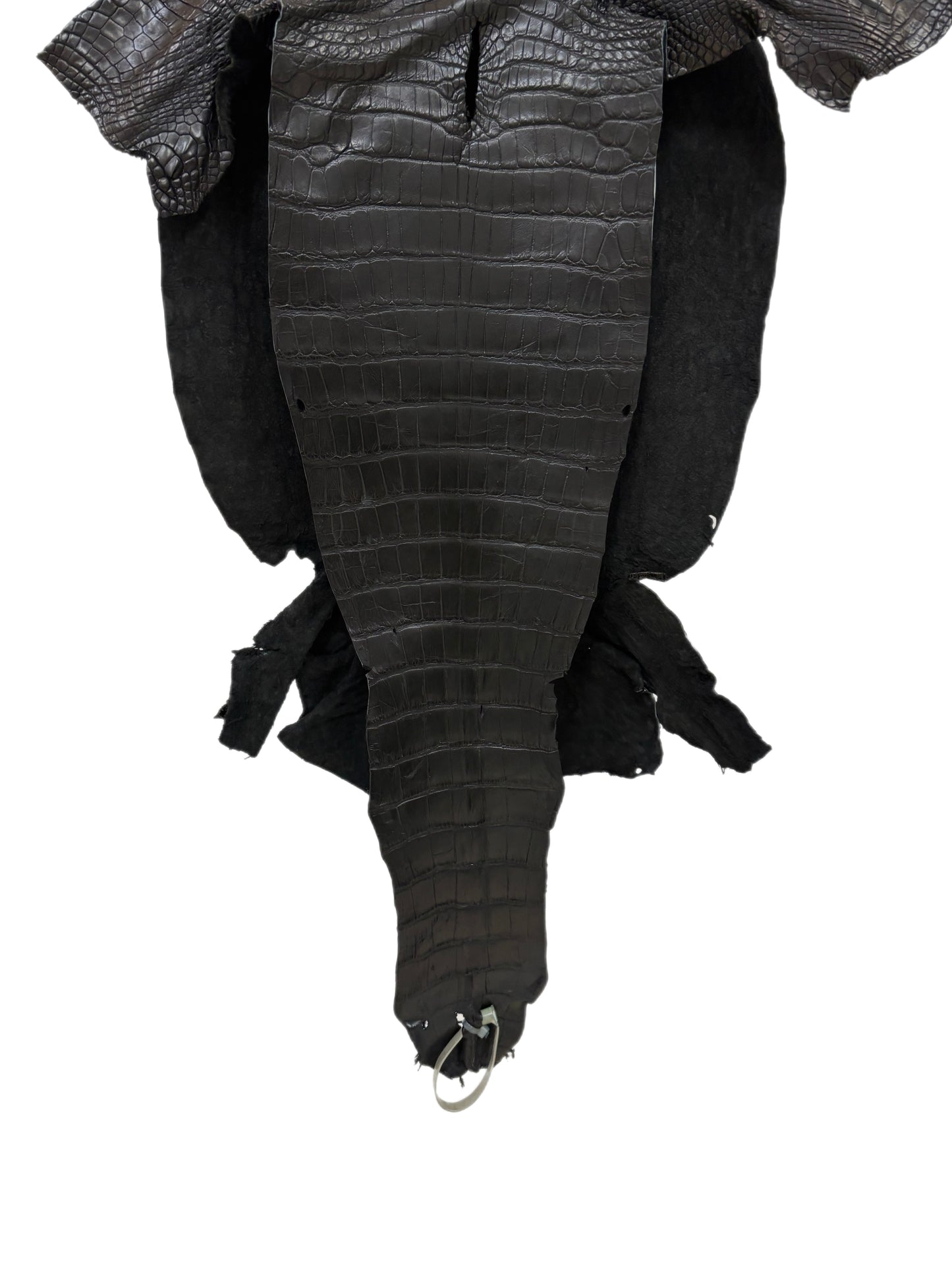 38 cm Grade 3/4 Black Matte Wild American Alligator Leather - Tag: LA23-0014579