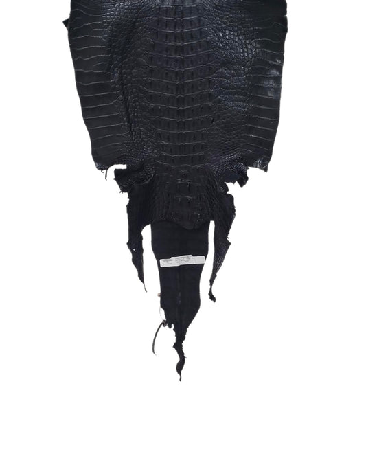 37 cm Grade 3/4 Black Matte American Alligator Hornback Leather - Tag: FL14-0030212