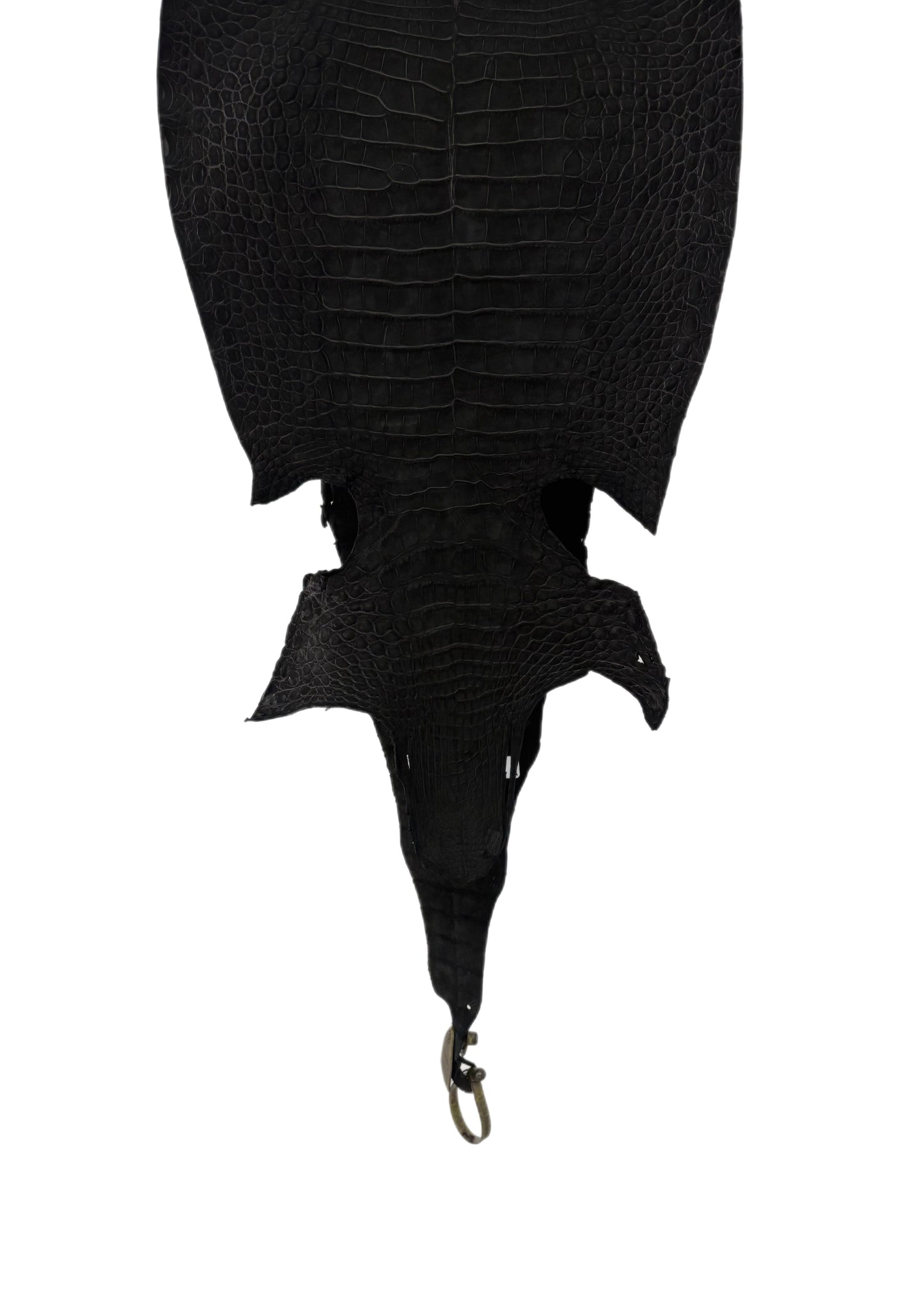 33 cm Grade 1/2 Black Nubuck Farm-Raised American Alligator Leather - Tag: FL16-0031243