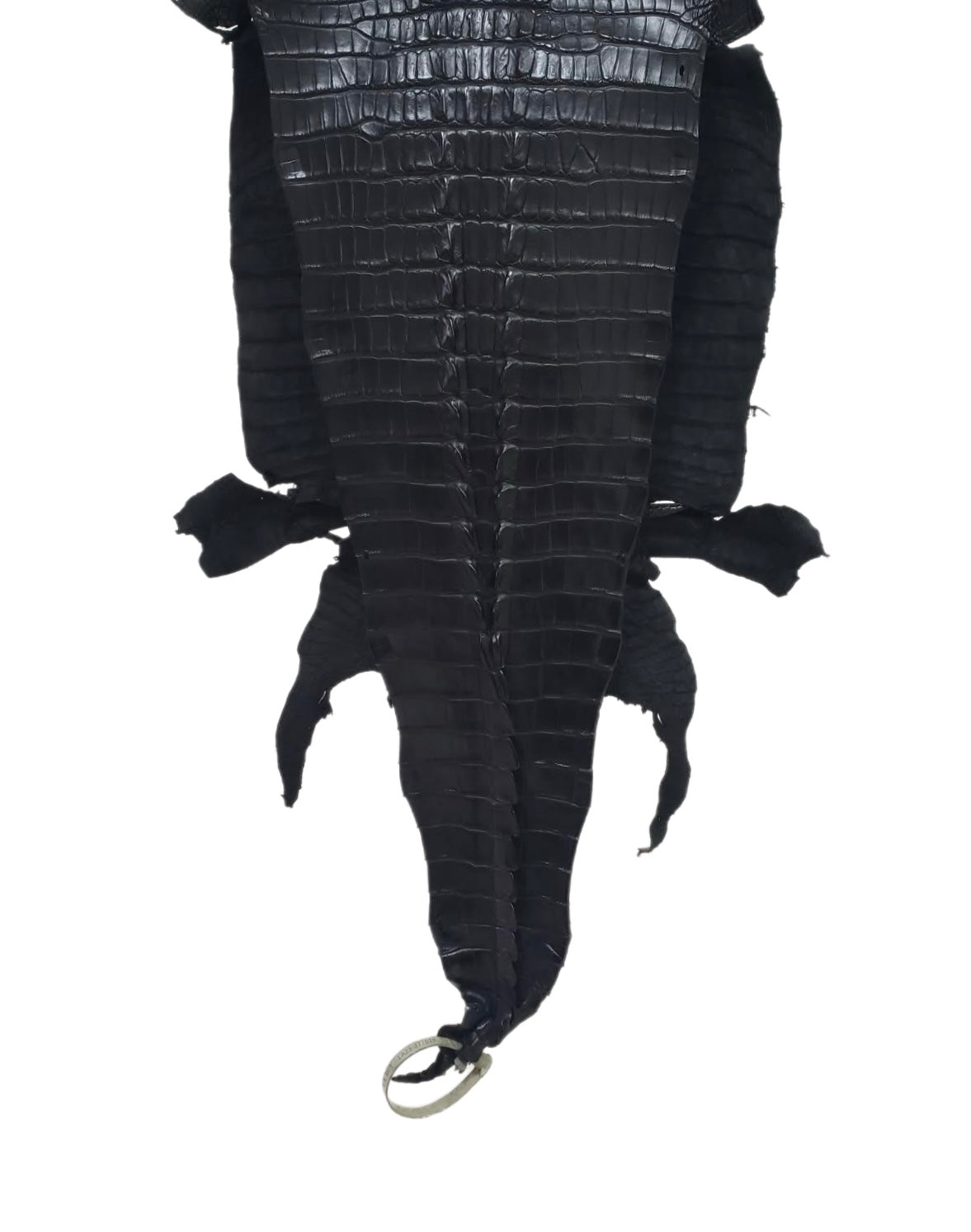 37 cm Grade 1/2 Black Matte Farm-Raised American Alligator Hornback Leather - Tag: LA23-0377020