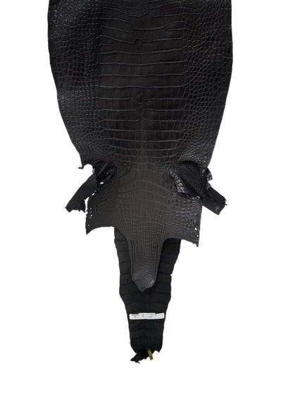 39 cm Grade 2/3 Black Matte Farm-Raised American Alligator Leather - Tag: LA25-0316355