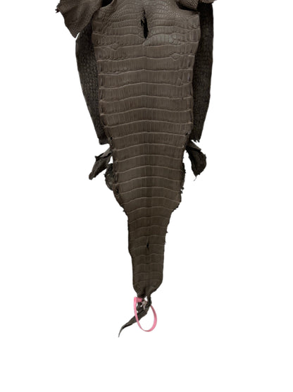 24 cm Grade 1/2 Etain Matte Farm-Raised American Alligator Leather - Tag: LA24-0228874