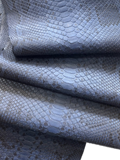 2.13 M Back Cut Navy Python Leather with Markings
