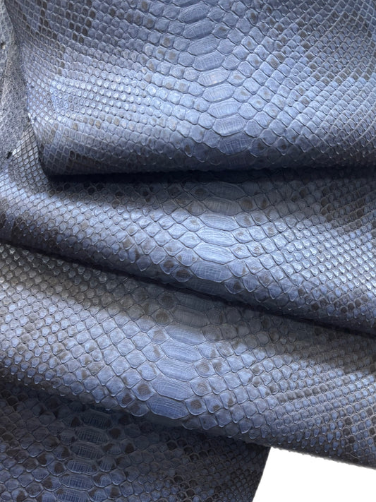 2.13 M Back Cut Navy Python Leather with Markings