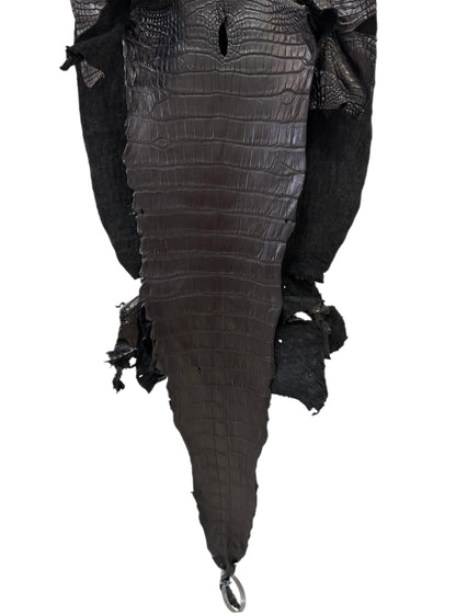 38 cm Grade 2/3 Black Matte Wild American Alligator Leather - Tag: LA23-0047073