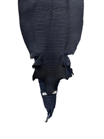 34 cm Grade 2/3 Navy Blue Matte Farm-Raised American Alligator Leather - Tag: LA17-0274277