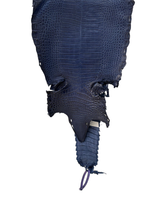 24 cm Grade 4/5 Admiral Blue Matte Farm Raised American Alligator Leather - Tag: FL21-0025014