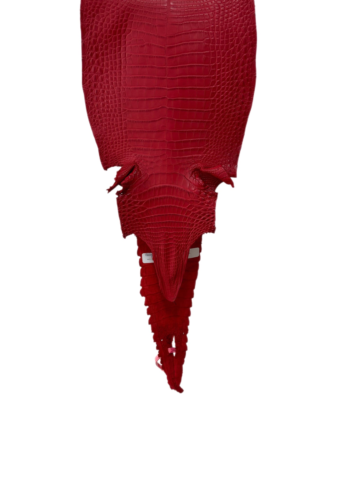 25 cm Grade 1/2 Candy Apple Red Matte Farm-Raised American Alligator Leather - Tag: FL21-0024701