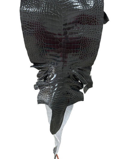 37 cm Grade 2/3 Grey Glazed Farm-Raised American Alligator Leather - Tag: GA14-0021583