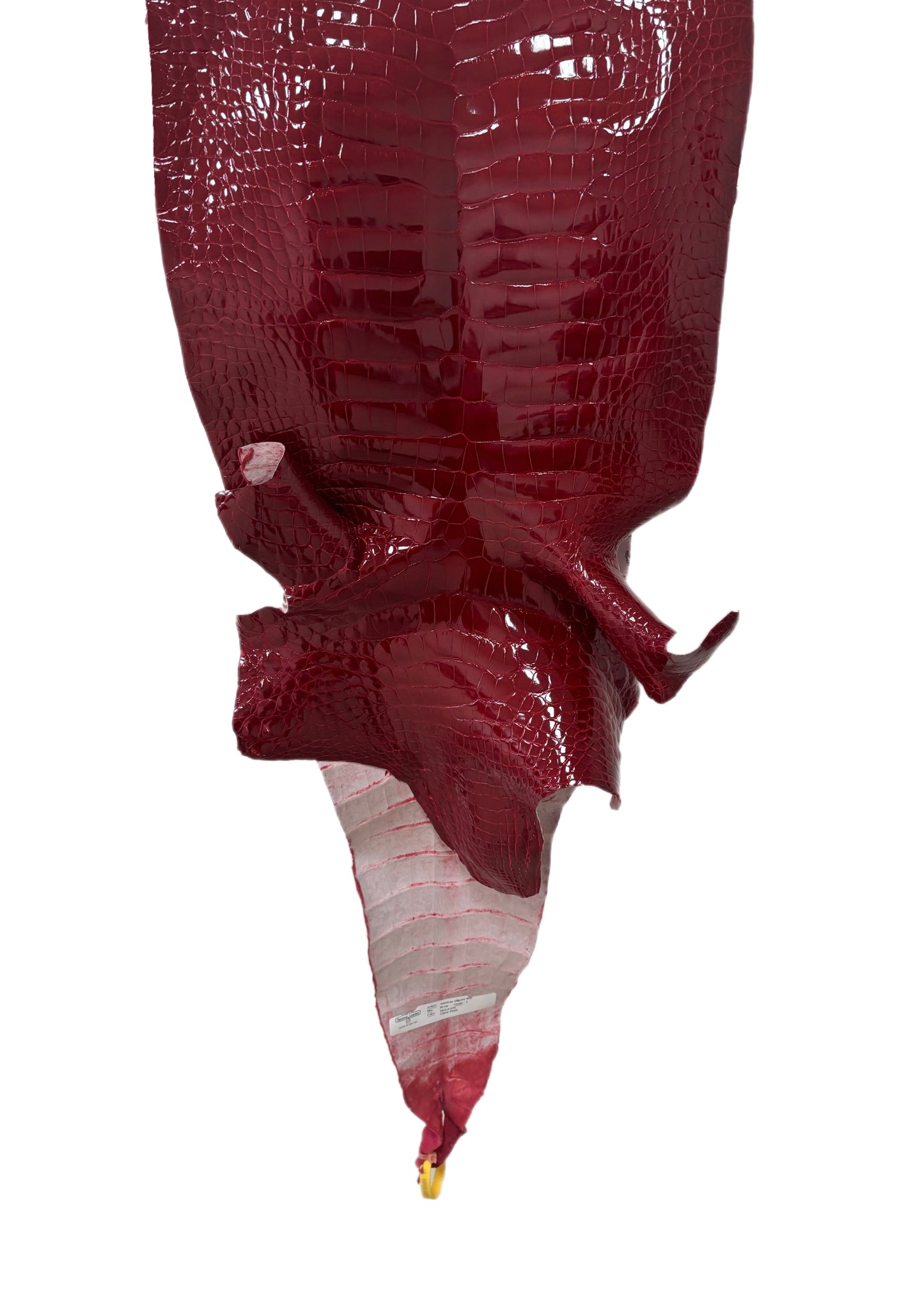 36 cm Grade 1 Red Classic Farm-Raised American Alligator Leather - Tag: LA25-0103484