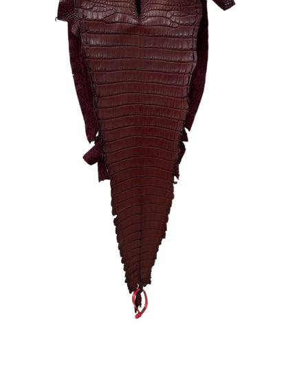 27 cm Grade 1 Bordeaux Matte Farm-Raised American Alligator Leather - Tag: FL21-0024013