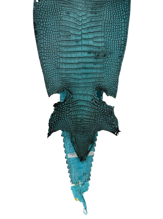 27 cm Grade 2/3 Turquoise Antique Farm-Raised American Alligator Leather - Tag: FL22-0030268