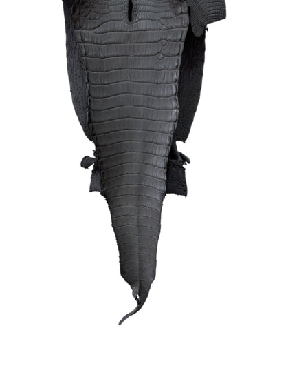 27 cm Grade 3/4 Serpentine Grey Matte Farm-Raised American Alligator Leather - Tag: LA17-0133993